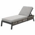 Lettino prendisole da esterno 200 x 70 cm grigio in alluminio con schienale regolabile