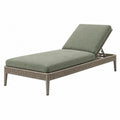 Lettino prendisole 200 x 70 cm verde con struttura intrecciata e schienale regolabile