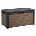 Baule da esterno 120 x 56 x 63 cm in resina marrone nero con coperchio