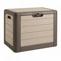 Cassapanca contenitore da esterno 120 x 62 x 63 cm in resina tortora beige con coperchio e maniglie
