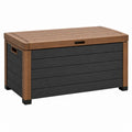 Cassapanca da esterno 120 x 61 x 63 cm in resina marrone e antracite - contenitore con coperchio